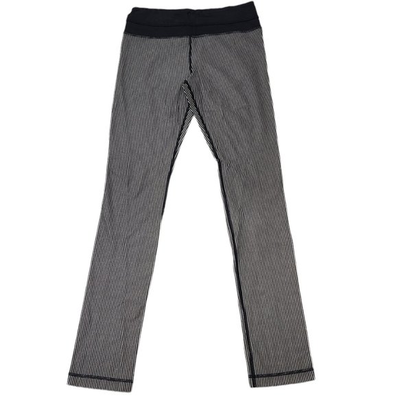 COPY - Lululemon Straight Leg Vertical Striped Black White Stretch Leggings 6 - Picture 2 of 6